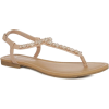 Tan Pearl Effect Beaded Sandal - Sandale - 