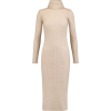 Tan Turtle-Neck Maxi Sweater Dress - Obleke - 