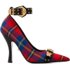 Tartan Medusa Buckle Cotton Pumps - Classic shoes & Pumps - 