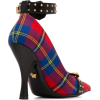 Tartan Medusa Buckle Cotton Pumps - Classic shoes & Pumps - 