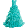 Teal Gown - sukienki - 