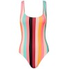 Tempt Me Women One Piece Bikini Plus Size Colorful Rainbow Stripe Backless Beach Monokini Swimwear - Swimsuit - $17.99 