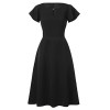 Tempt Me Womens 1940 Vintage Keyhole Neck Butterfly Sleeve High Waist Knee Length Swing Cocktail Party Dress - Dresses - $27.99  ~ £21.27