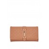 Textured Faux Leather Flap Over Wallet - Wallets - $7.99 