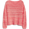 Textured Wide-Neck Pullover Sweater - Puloverji - 