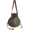 The SAK Indio Leather Drawstring Shoulder Bag Olive - Bag - $74.25 
