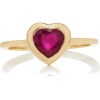 The Last Line Ruby Heart Ring - 戒指 - 
