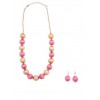 Thread Wrapped Bead Necklace with Earrings - Brincos - $6.99  ~ 6.00€