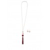 Thread Wrapped Beaded Tassel Necklace and Earrings - Kolczyki - $4.99  ~ 4.29€