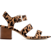 Three-strap sandals in leopard calf hair - Sandals - 