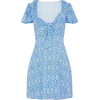 Tie Front Frill Tea Dress - ワンピース・ドレス - 