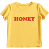 Tied Letter Printed T Shirt - Yellow - T-shirts - $15.58 