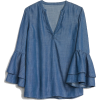 Tiered Bell-Sleeve Top in TENCEL™ - Long sleeves shirts - 