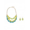 Tiered Chunky Necklace with Drop Earrings - Earrings - $8.99 