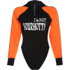 Tight jumpsuit hooded zipper letter prin - Grembiule - $27.99  ~ 24.04€