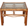 Tiki Bamboo Rattan End Table 1970s - Furniture - 