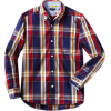 Tommy Hilfiger Boys 8-20 Long Sleeve Chip Plaid Woven Shirt Flag Blue - Long sleeves shirts - $39.50 