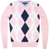 Tommy Hilfiger Men Argyle Plaid Knit Logo V-Neck Sweater Light pink/white/navy - Pulôver - $39.99  ~ 34.35€