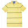 Tommy Hilfiger Men Custom Fit Logo Striped Polo T-shirt Yellow/Navy/White - T-shirts - $37.99 
