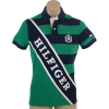 Tommy Hilfiger Men Custom Fit striped Logo Polo T-shirt Green/Navy - Magliette - $39.99  ~ 34.35€