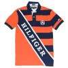 Tommy Hilfiger Men Custom Fit striped Logo Polo T-shirt Strong orange/navy - T-shirt - $39.99  ~ 34.35€