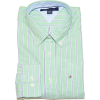 Tommy Hilfiger Men Custom fit Striped Long Sleeve Shirt Green/black/white/light blue - Long sleeves shirts - $39.99  ~ £30.39
