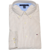 Tommy Hilfiger Men Striped Long Sleeve Logo Oxford Shirt White/Beige - Košulje - duge - $37.98  ~ 32.62€