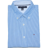 Tommy Hilfiger Men Striped Short Sleeve Logo Shirt Blue/White - Shirts - $37.99 