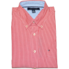 Tommy Hilfiger Men Striped Short Sleeve Logo Shirt Red/White - Shirts - $37.99 
