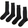 Tommy Hilfiger Men's 4-pack Over-the-calf Dress Socks, Black / Ivory Polk-a-dot / (Fits Men's Shoe Size 7-12) - 内衣 - $31.20  ~ ¥209.05