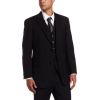 Tommy Hilfiger Men's Two Button Trim Fit 100% Wool Suit Separate Coat Black Solid - Suits - $124.70 