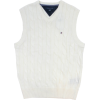 Tommy Hilfiger Mens Cable Knit Logo Sweater Vest Cream - Vests - $54.99 