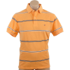 Tommy Hilfiger Mens Classic Fit Short Sleeve Striped Logo Polo Shirt Orange - Shirts - $49.99 