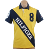 Tommy Hilfiger Mens Custom Fit #8 Logo Polo Shirt Yellow/Navy - Shirts - $54.99 