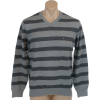 Tommy Hilfiger Mens Long Sleeve Striped V-Neck Pullover Sweater Gray/Dark Gray - Maglioni - $49.99  ~ 42.94€