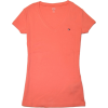 Tommy Hilfiger Slim Fit V-neck Women Logo T-shirt Peach - Koszulki - krótkie - $22.99  ~ 19.75€