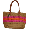 Tommy Hilfiger Stripe Straw Tote Handbag (Tan/Pink/Orange) - Hand bag - $109.00 