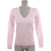 Tommy Hilfiger Women Logo V-Neck Pullover Sweater Light Pink - Pullovers - $44.99 