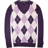 Tommy Hilfiger Women Logo V-Neck Sweater Pullover Dark purple/light purple/pink - Puloverji - $39.98  ~ 34.34€