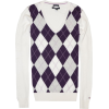 Tommy Hilfiger Women Logo V-Neck Sweater Pullover White/strong purple/grey - Pulôver - $39.98  ~ 34.34€