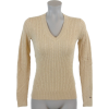 Tommy Hilfiger Womens Cable Knit Cotton Logo Sweater Beige - Pullovers - $44.49 