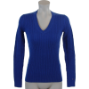 Tommy Hilfiger Womens Cable Knit Cotton Logo Sweater Royal Blue - Puloveri - $44.49  ~ 282,63kn