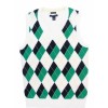 Tommy Hilfiger Womens Pima Cotton Argyle Sweater Vest - White/Navy/Green White/Navy/Green - ベスト - $49.99  ~ ¥5,626