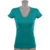 Tommy Hilfiger Womens V-Neck Solid Color Logo T-Shirt Teal - Magliette - $26.99  ~ 23.18€