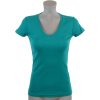 Tommy Hilfiger Womens V-Neck Solid Color Logo T-Shirt Teal - T-shirts - $26.99  ~ £20.51