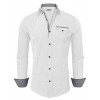 Tom's Ware Mens Casual Inner Contrast Button Down Long Sleeve Shirt - Shirts - $34.99 
