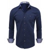 Tom's Ware Mens Classic Slim Fit Checkered Contrast Long Sleeve Dress Shirts - Long sleeves shirts - $20.12 