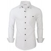 Tom's Ware Mens Stylish Contrast Chest Pocket Long Sleeve Dress Shirt - Long sleeves shirts - $35.99 