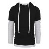 Tom's Ware Mens Stylish Two Toned Single Jersey Drawstring Hoodie - Long sleeves t-shirts - $27.99 