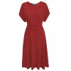 Tom's Ware Women Stylish Pleated Waist Scoop Neck Skater Dress - sukienki - $24.99  ~ 21.46€